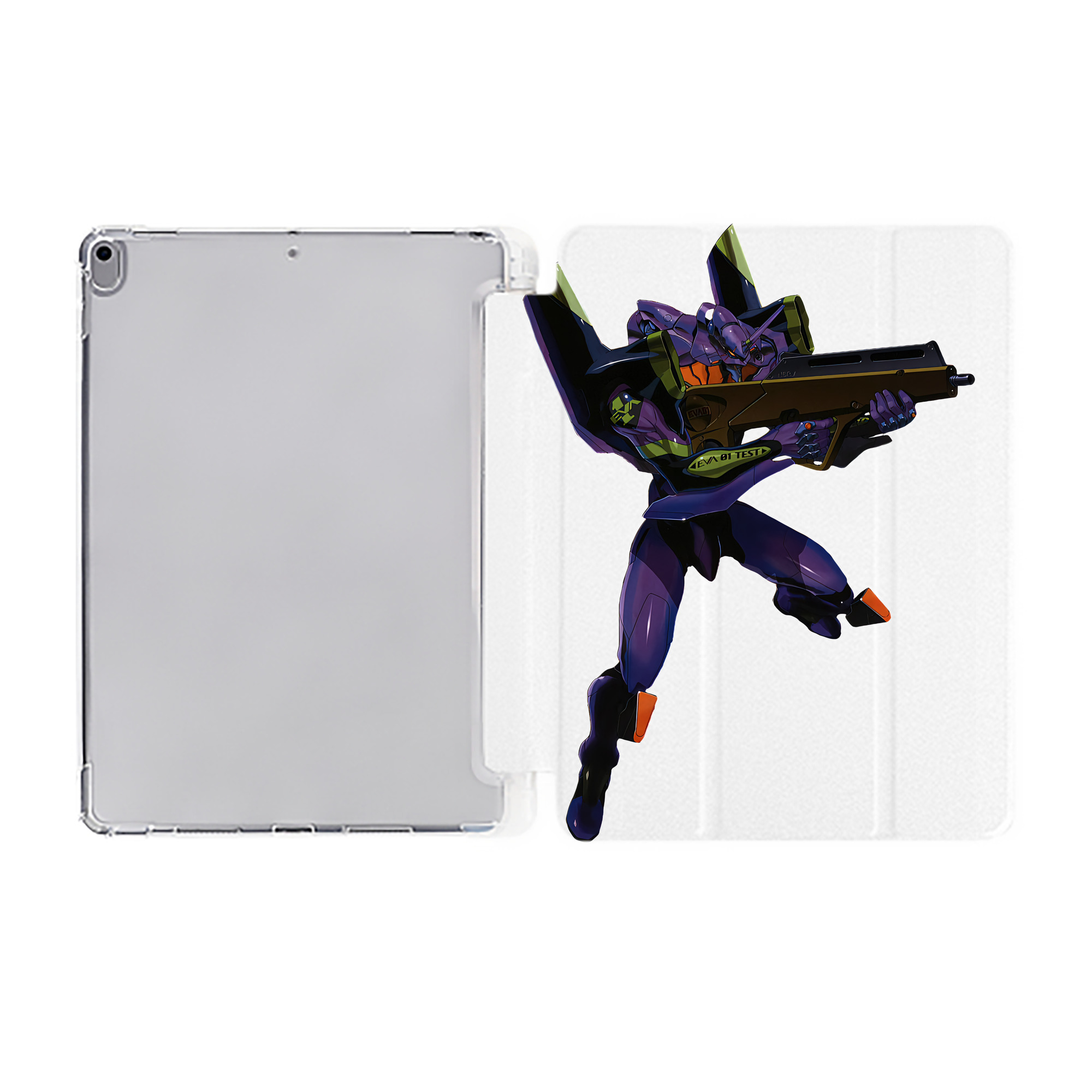 （画像用） EVA 新世紀エヴァンゲリオン IPad ケース ペン収納付き 三つ折りスタンド PUレザー×シリコン 対応機種9.5/10.5/10.9インチ